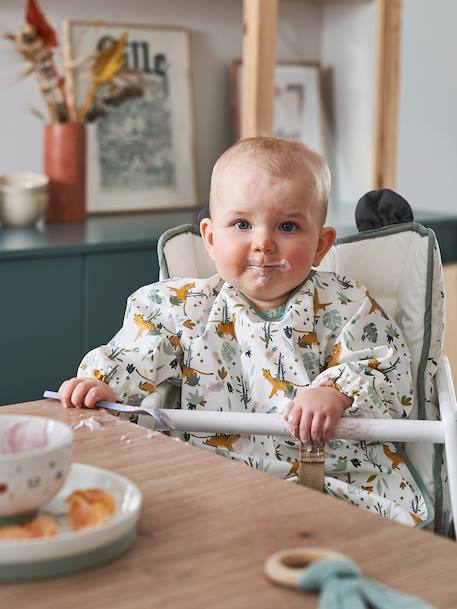 VERTBAUDET High Chair Cushion chequered green+ecru+mustard+printed beige+White - vertbaudet enfant 