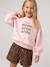 Sweatshirt with round neck for girls mauve+pale pink - vertbaudet enfant 