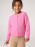Button-through cardigan with long sleeves for girls blue+bordeaux red+rose - vertbaudet enfant 