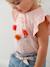 T-Shirt with Flowers in Relief, for Babies Light Pink+vanilla - vertbaudet enfant 
