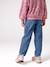 Jean barrel fille bleu moyen+denim bleached - vertbaudet enfant 