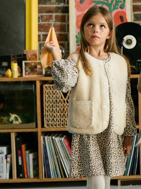 Sleeveless Sherpa Jacket for Girls - vertbaudet enfant
