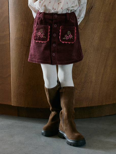 Short skirt for girls plum - vertbaudet enfant 