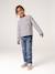 T-shirt marinière manches longues fille marine+mauve+rose bonbon - vertbaudet enfant 