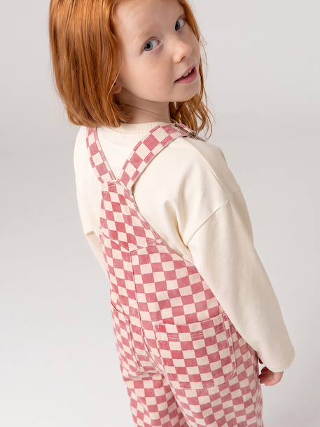 Dungarees in twill for girls sweet pink - vertbaudet enfant 