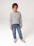 Striped long-sleeved T-shirt for girls mauve+navy blue+sweet pink - vertbaudet enfant 