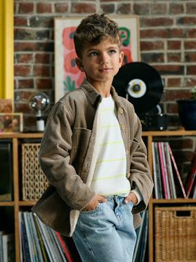 Corduroy long-sleeved shirt for boys - vertbaudet enfant