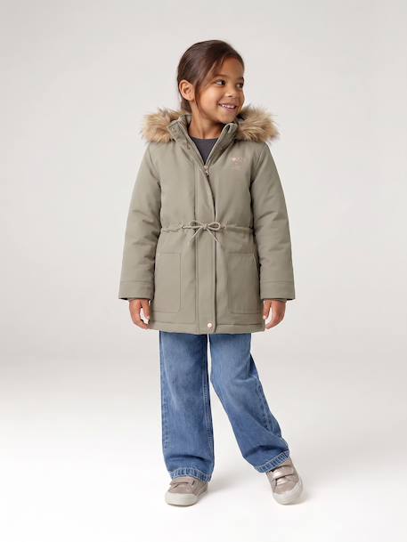 3-in-1 Parka with Hood for Girls black+GREEN DARK SOLID+khaki+PURPLE MEDIUM SOLID+sage - vertbaudet enfant 