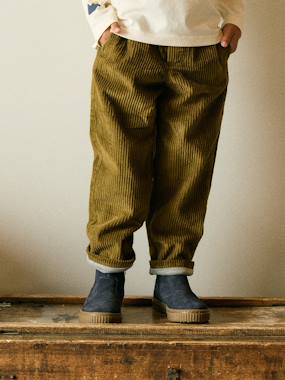Wide-leg corduroy trousers for boys - vertbaudet enfant