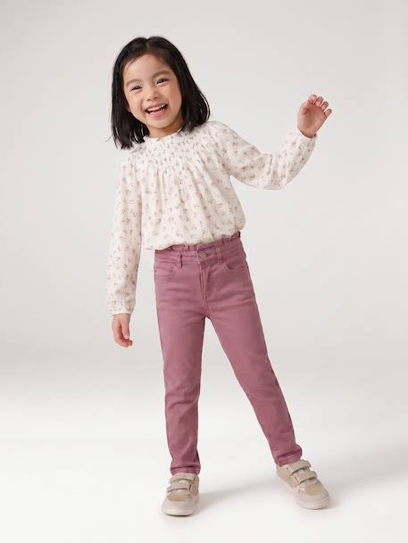 Slim trousers for girls ink blue+mauve - vertbaudet enfant 
