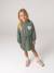 Short hooded dress for girls green+marl grey+navy blue - vertbaudet enfant 