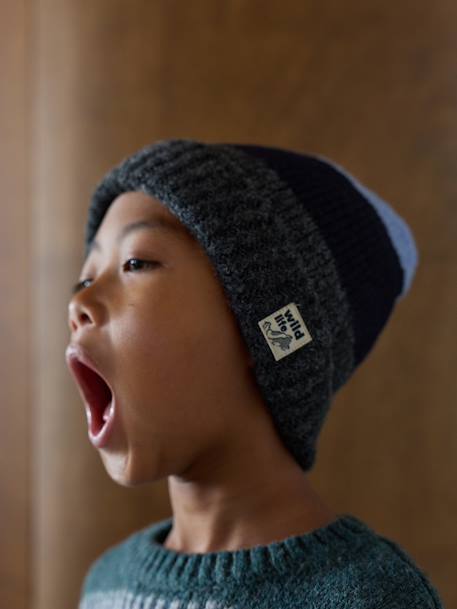Ensemble bonnet, snood et mitaines marine - vertbaudet enfant 