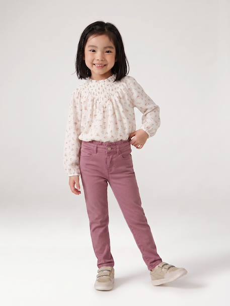 Slim trousers for girls ink blue+mauve - vertbaudet enfant 
