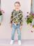 Blouse with Floral Print, for Girls aqua green - vertbaudet enfant 