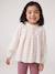 Girl's blouse with smocked sleeves ivory+sage green+vanilla - vertbaudet enfant 