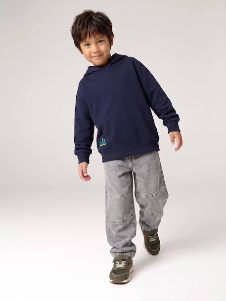 Hooded sweatshirt for boys marl red+navy blue - vertbaudet enfant 