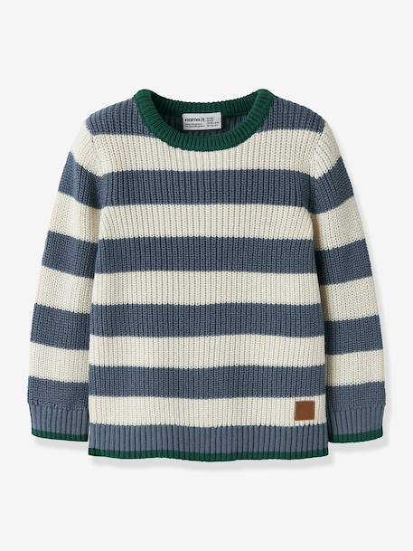 Striped jumper Name It for boys grey blue - vertbaudet enfant 