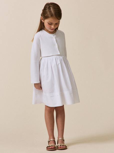 Boléro court boutonné blanc - vertbaudet enfant 