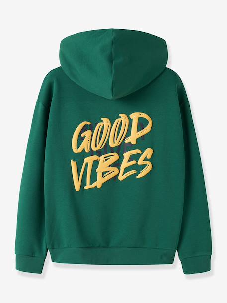 Sweat à capuche garçon avec inscription name it bleu foncé+vert - vertbaudet enfant 
