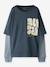 T-shirt manches longues garçon effet superposé name it bleu grisé+noir - vertbaudet enfant 
