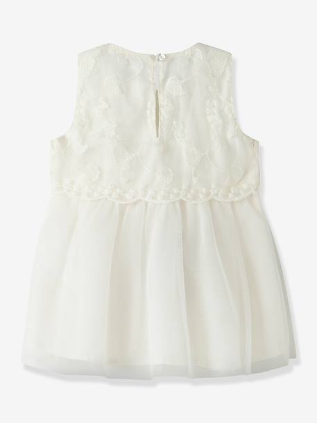 Baby Embroidered Sleeveless Tulle Dress Name It ecru+mauve - vertbaudet enfant 