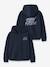 Boys Hooded Slogan Sweatshirt Name It deep blue+green - vertbaudet enfant 