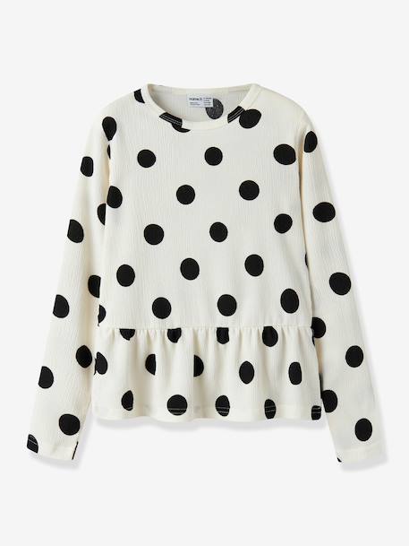 T-shirt manches longues à pois fille name it crème - vertbaudet enfant 