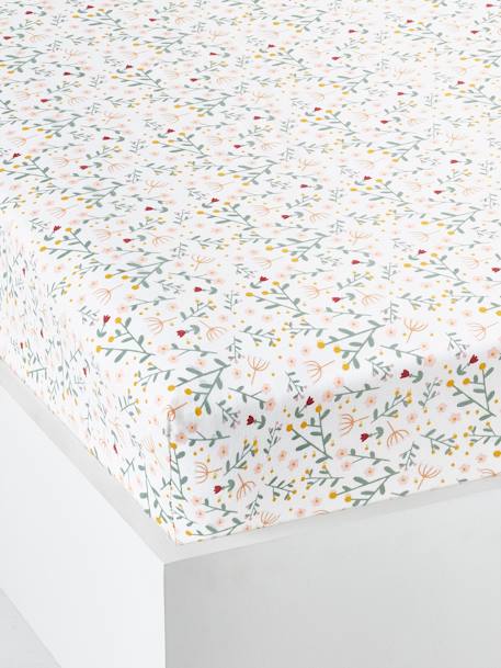 Drap-housse bébé FLEURETTES ECRU / MULTICO - vertbaudet enfant 