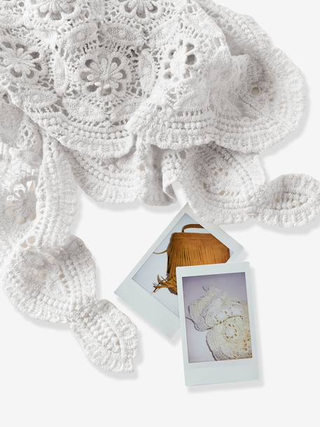 Foulard triangulaire avec dentelle fille en coton name it écru - vertbaudet enfant 