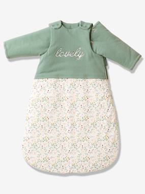 Dual Fabric Baby Sleep Bag with Removable Sleeves, FLEURETTES  - vertbaudet enfant