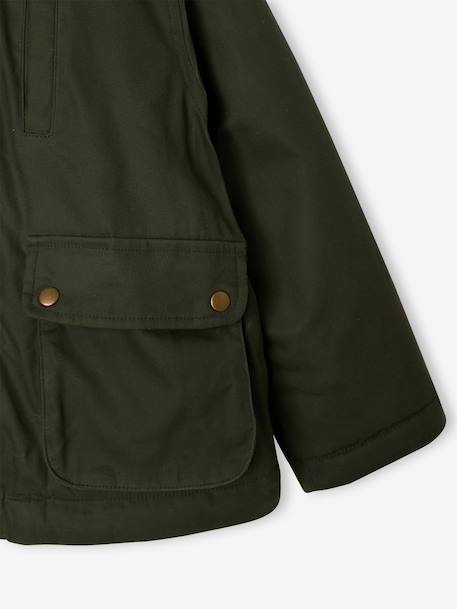 Parka garçon capuche amovible lichen - vertbaudet enfant 
