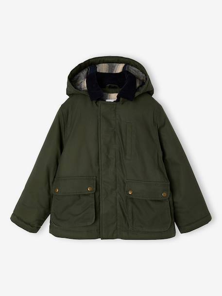 Parka garçon capuche amovible lichen - vertbaudet enfant 