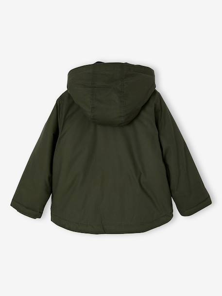Parka garçon capuche amovible lichen - vertbaudet enfant 