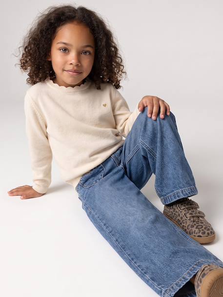 BASICS Jumper for Girls grey green+marl beige+navy blue+raspberry pink - vertbaudet enfant 