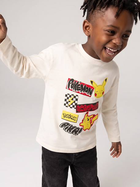 Long-sleeved T-shirt Pokémon for boys ecru - vertbaudet enfant 