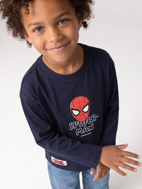 Long-sleeved T-shirt Spider-Man for boys navy blue - vertbaudet enfant 
