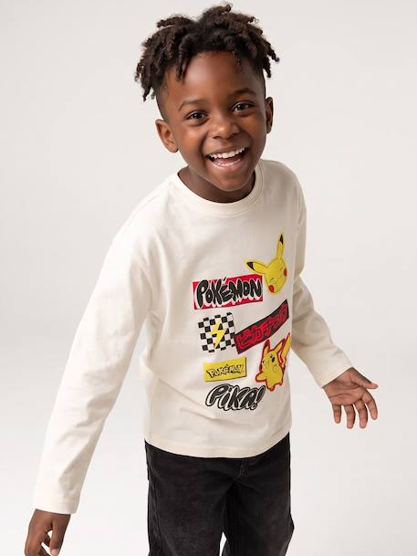 Long-sleeved T-shirt Pokémon for boys ecru - vertbaudet enfant 