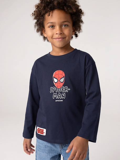 Long-sleeved T-shirt Spider-Man for boys navy blue - vertbaudet enfant 