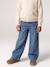 Wide-leg jeans for girls brut denim+medium blue - vertbaudet enfant 