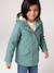 Ciré fille à capuche doublé sherpa anthracite+indigo+mauve+multicolore+vert - vertbaudet enfant 