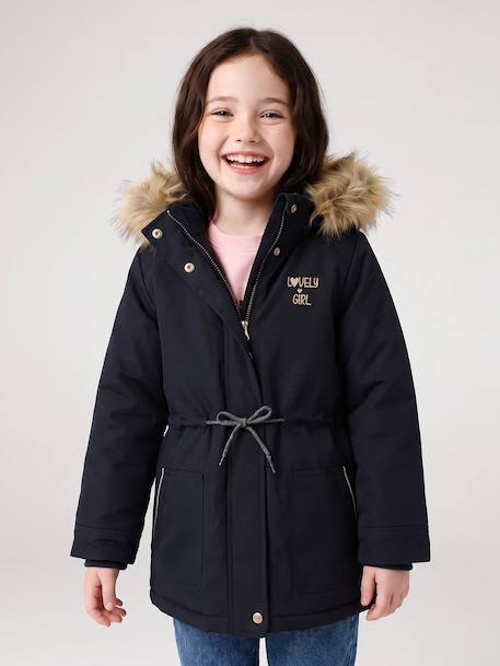 Parka fille 3 en 1 hiver à capuche DARK GREEN+kaki+noir+PURPLE DARK+sauge - vertbaudet enfant 