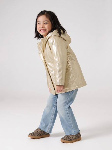 Glittered waxed coat for girls gold - vertbaudet enfant 
