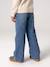 Jean large fille bleu moyen+denim brut - vertbaudet enfant 
