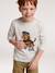 Long-sleeved T-shirt for boys bordeaux red+marl white+slate grey - vertbaudet enfant 