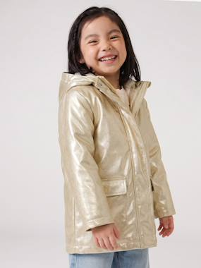 Glittered waxed coat for girls - vertbaudet enfant