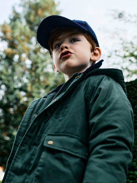 Parka with removable hood for boys lichen - vertbaudet enfant 