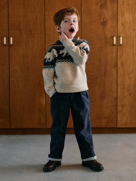 Pantalon large garçon bleu nuit+kaki - vertbaudet enfant 