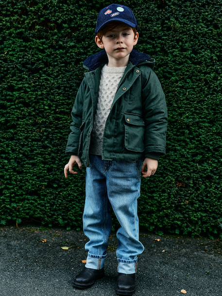 Long-sleeved cable knit jumper for boys marl beige - vertbaudet enfant 