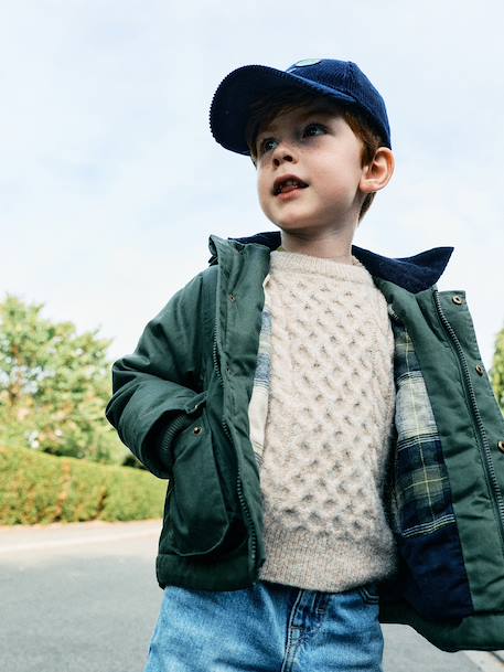 Long-sleeved cable knit jumper for boys marl beige - vertbaudet enfant 