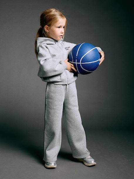 Ensemble jogging fille sweat zippé gris chiné - vertbaudet enfant 